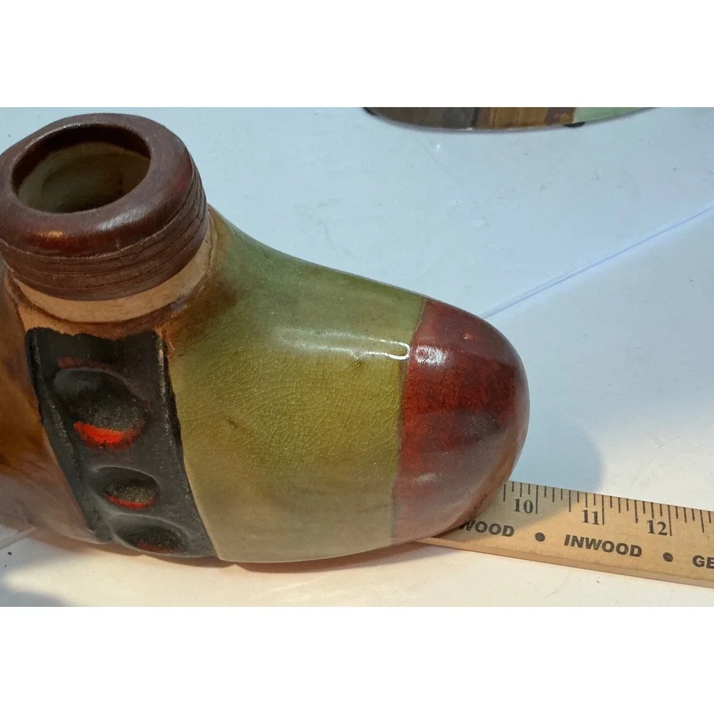Vintage Ceramic Vase Set Brutalist Earth Tone Pottery Decor OS